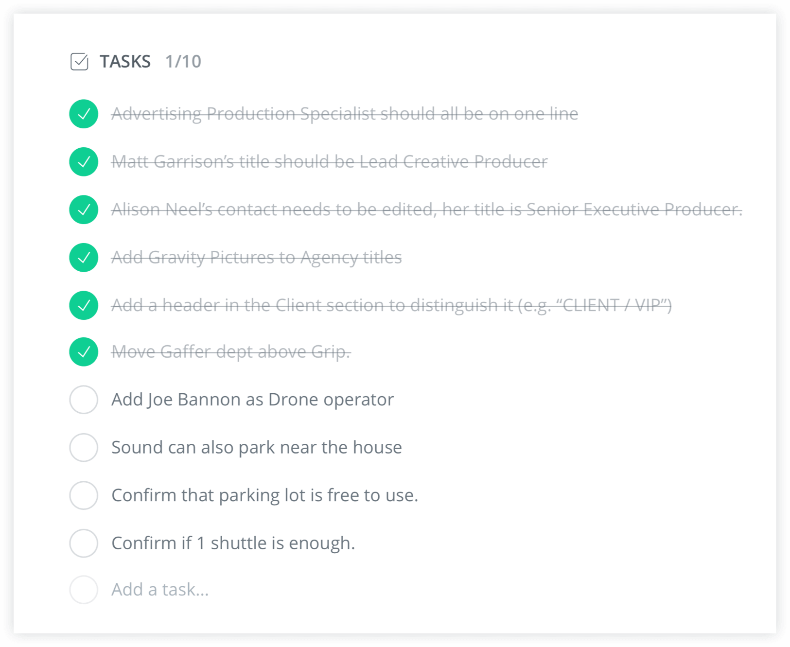 Add Film Project Management Tasks for Corporate Video Production - StudioBinder Film, TV & Video Production Project Management Software