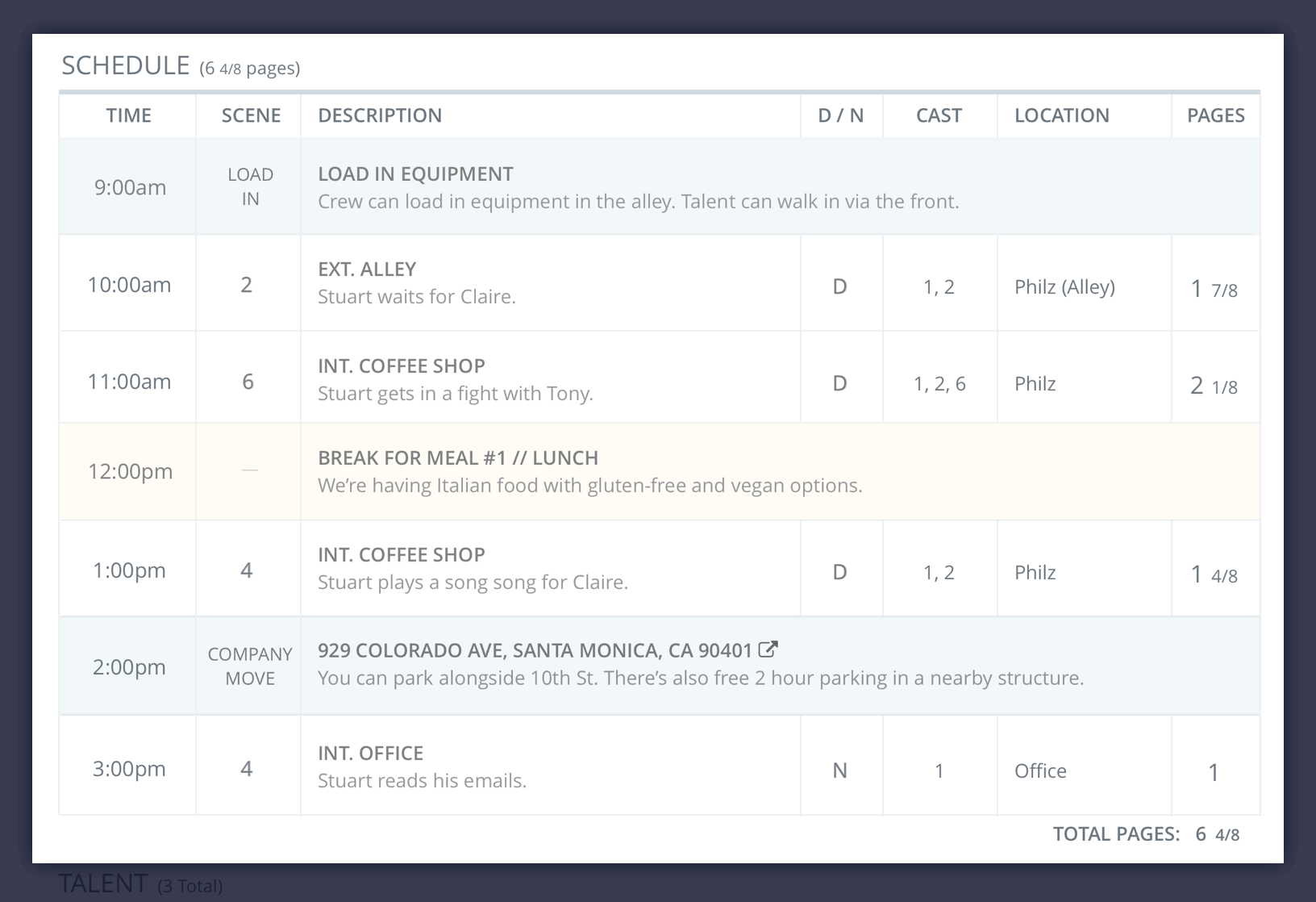 Create a Better Call Sheet with Free Call Sheet Template - Daily Call Sheet Schedule - StudioBinder