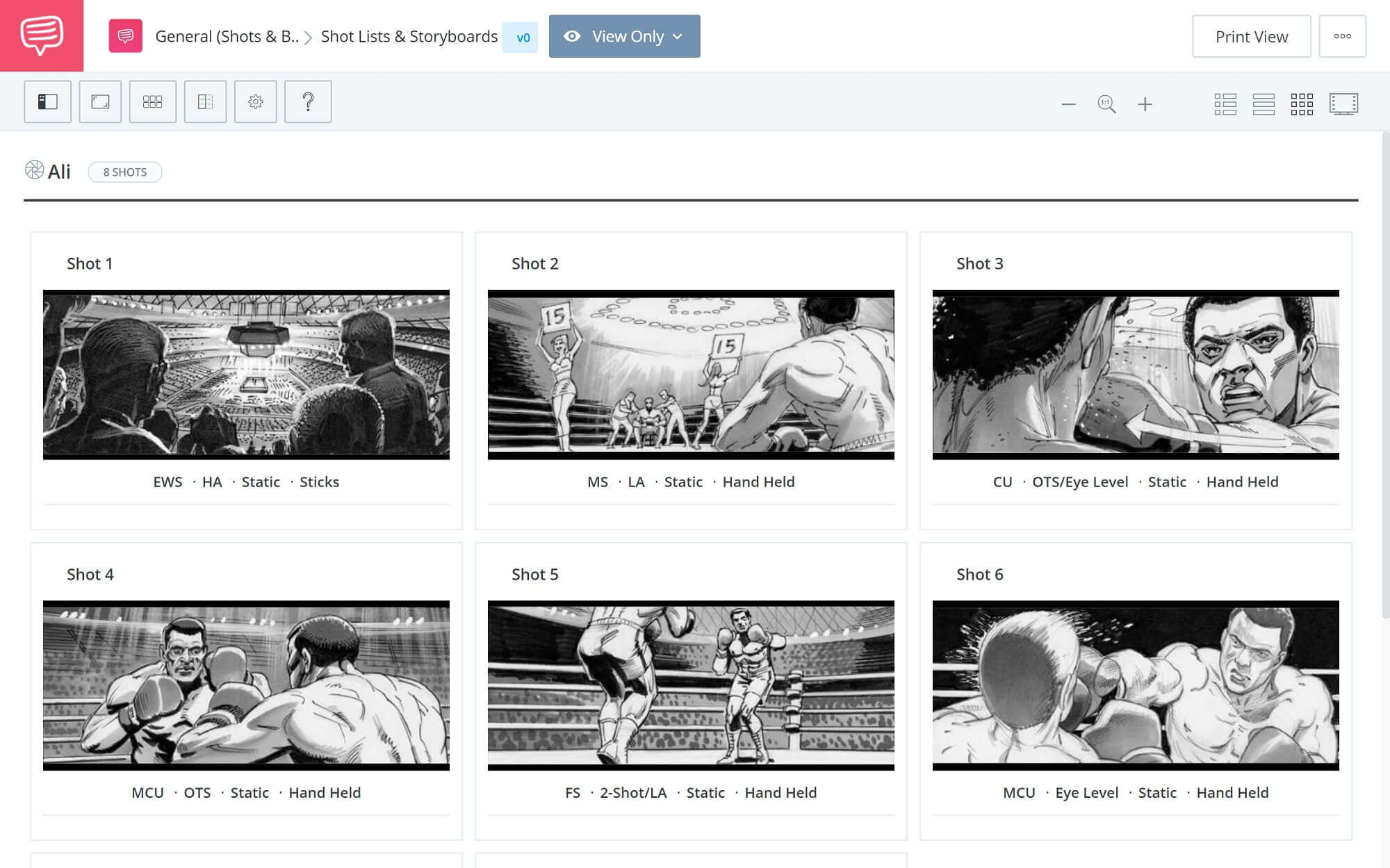 Film Storyboard Example - Ali Storyboard - StudioBinder Storyboarding Software