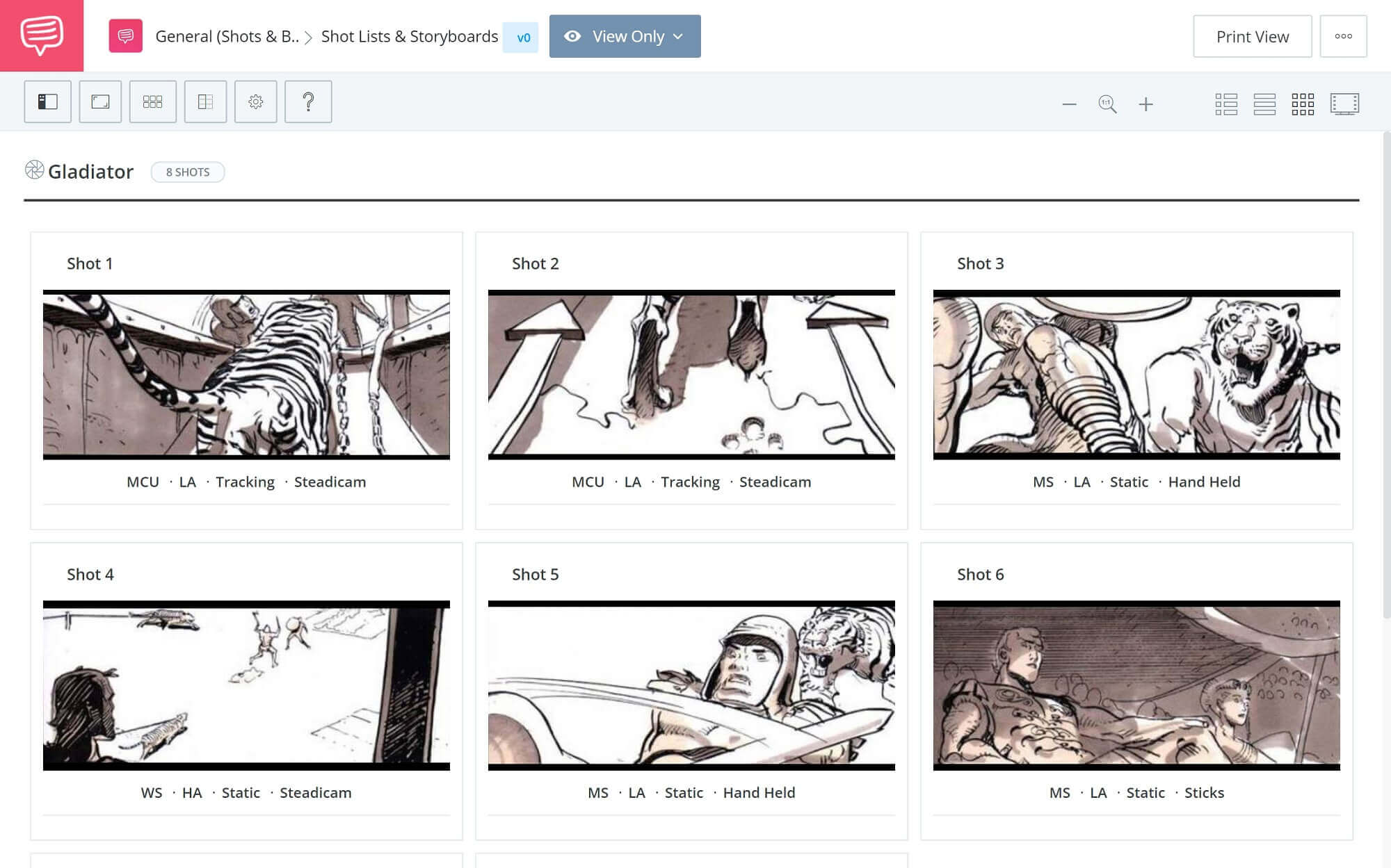 Film Storyboard Example - Gladiator Storyboard - StudioBinder Storyboarding Software