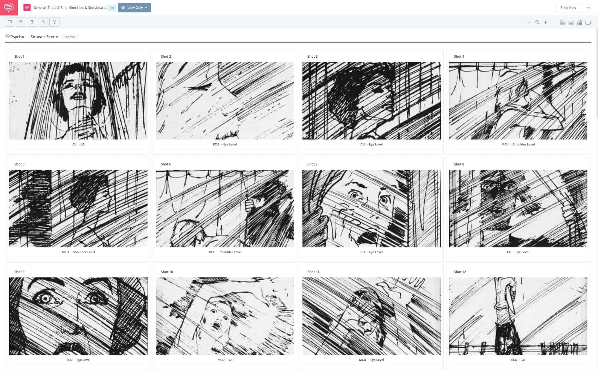 Film Storyboard Example - Psycho Storyboard - StudioBinder Storyboarding Software