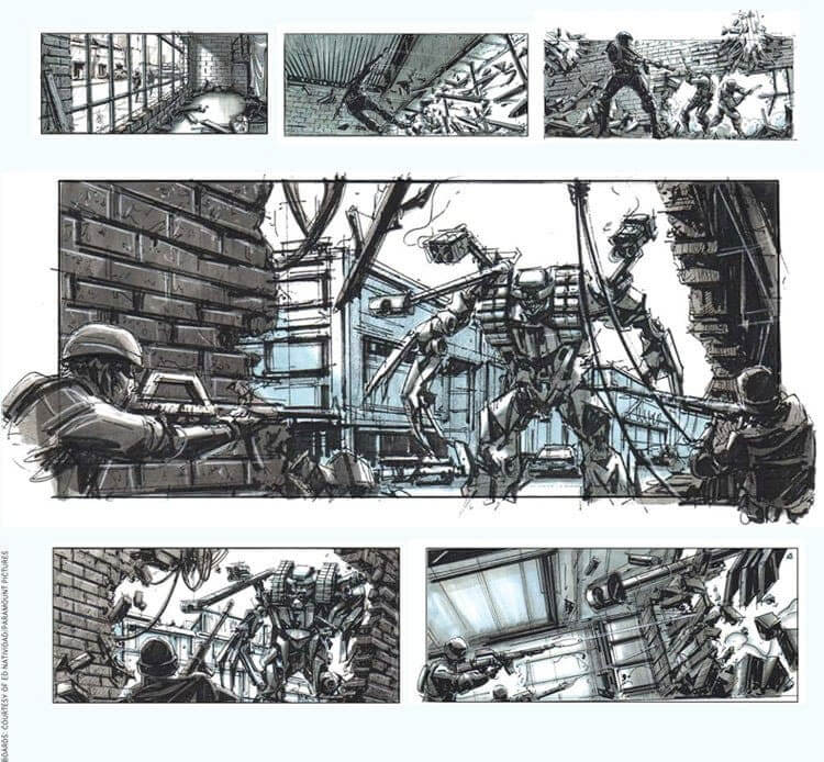 Film Storyboard Examples - Ed Natividad - Michael Bay - Transformers - StudioBinder