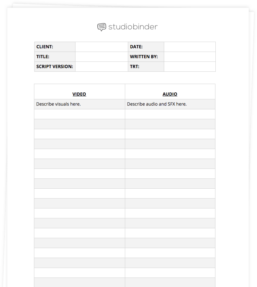 How to Write a Commercial Script - AV Script Template - StudioBinder