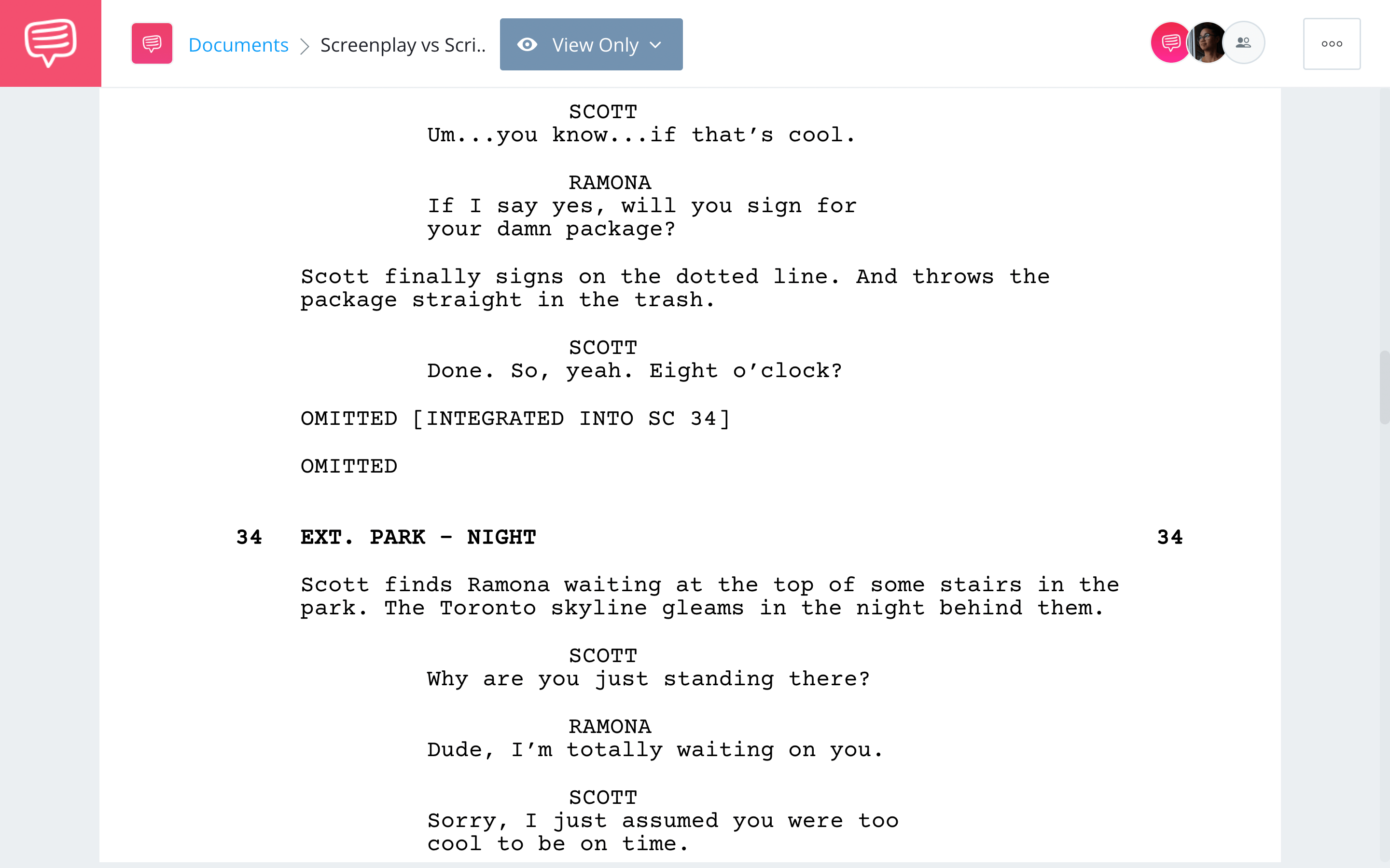 Screenplay vs Script Scott Pilgrim vs The World Example