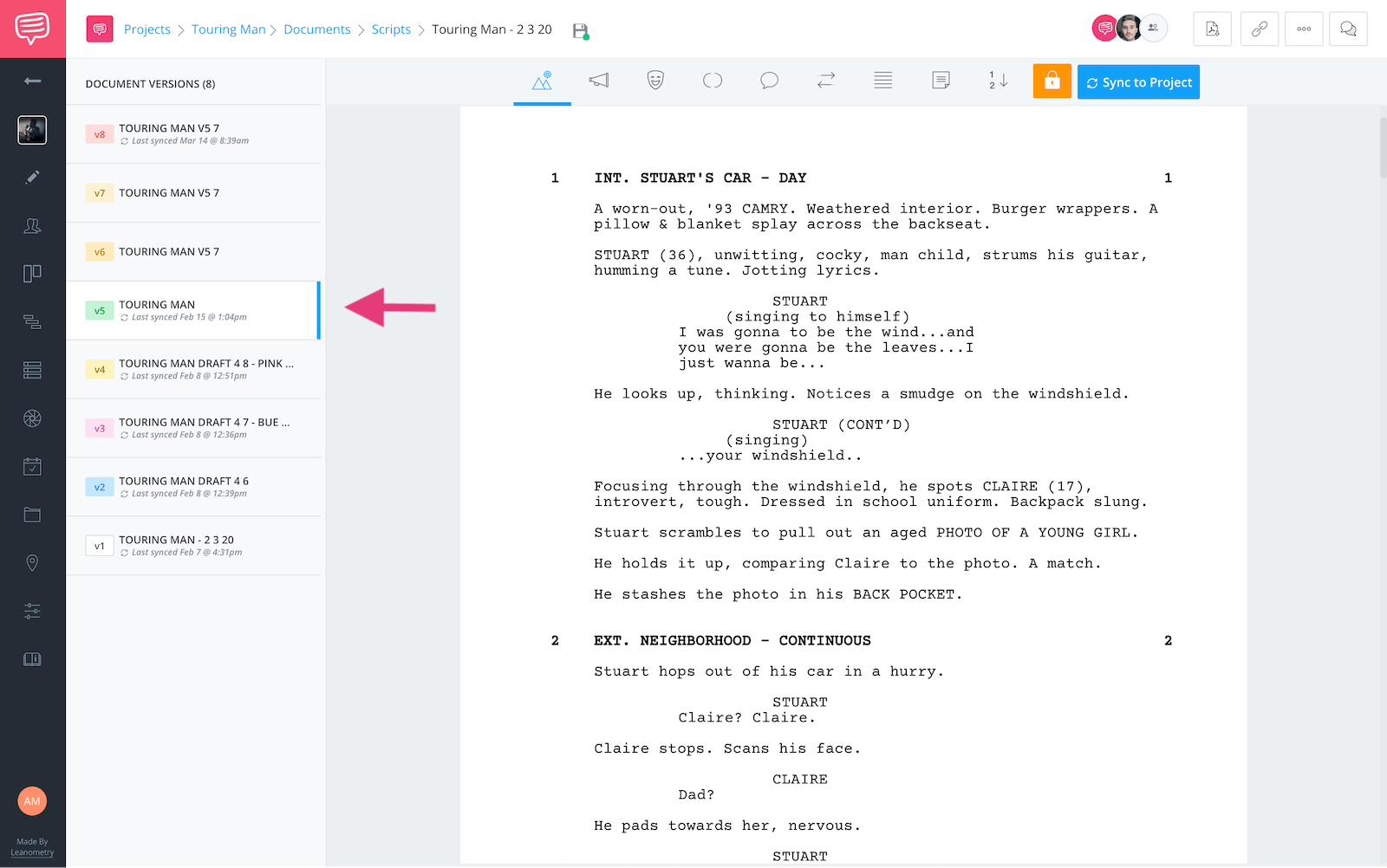 Screenwriting is Here Touring Man Screenwriting Versioning