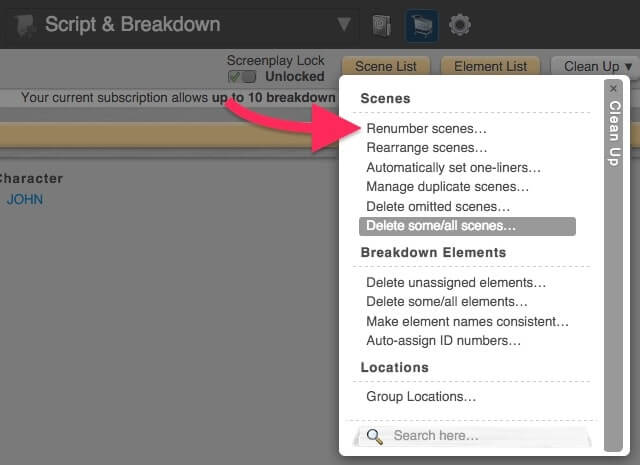 Script Breakdown - Generate Scenes - StudioBinder