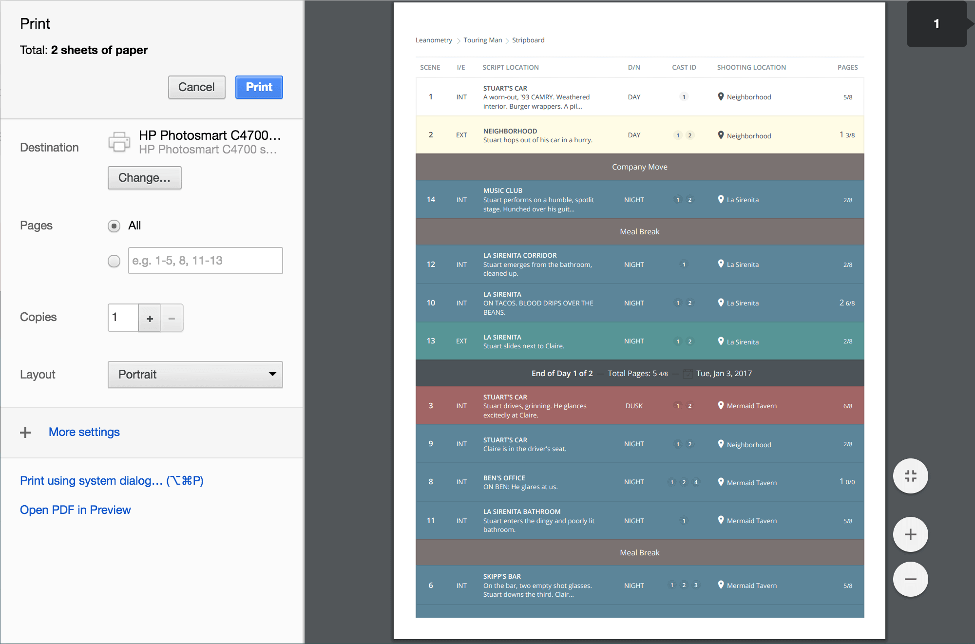 Shooting Schedule Template and Film Scheduling Software - Print Stripboard - StudioBinder Film Production Management Software