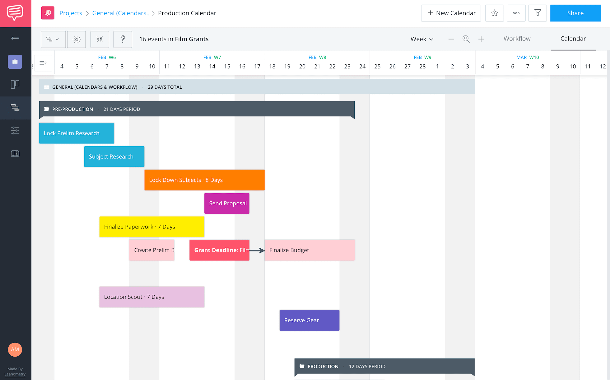 Social Media Advertising Production Calendar