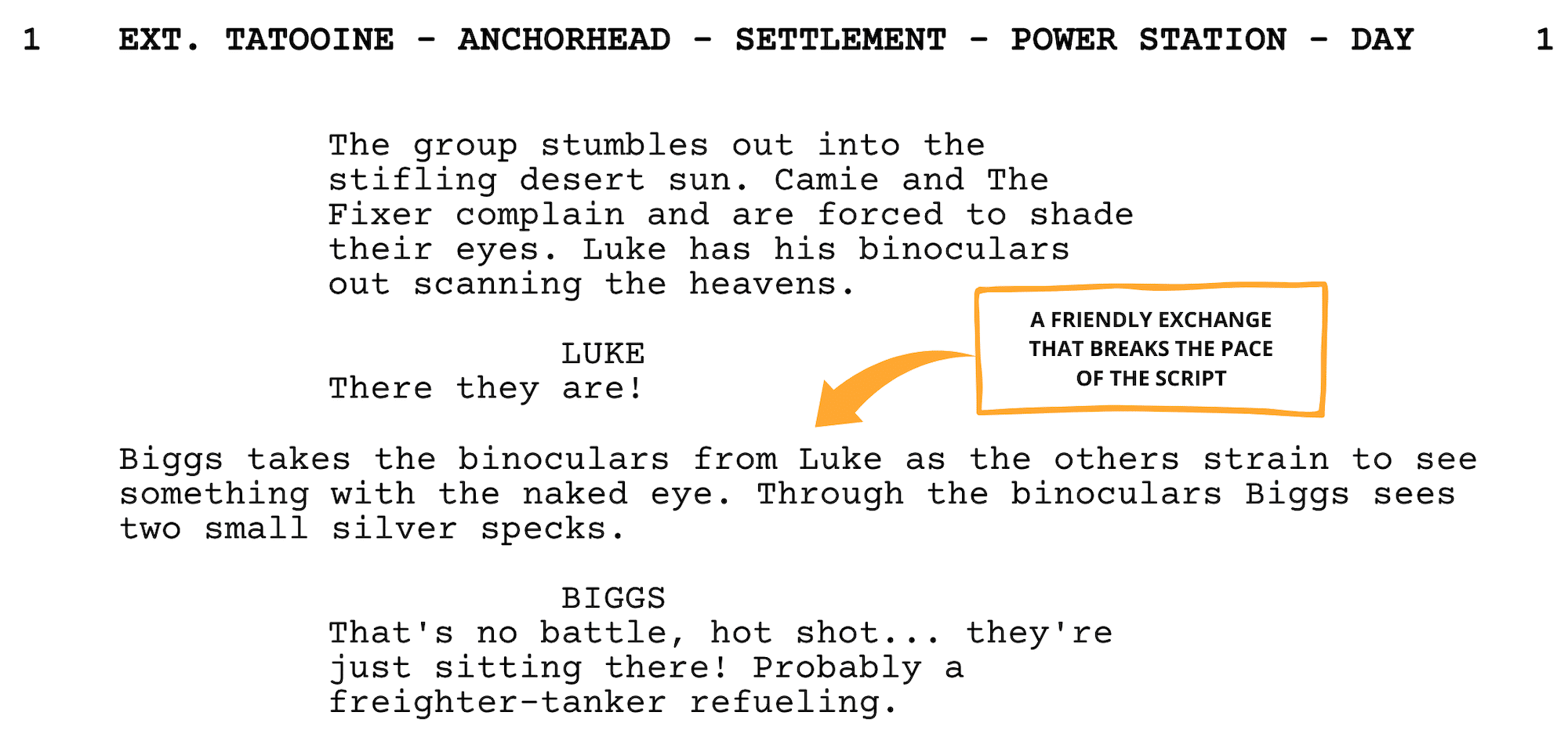 Star Wars Script Teardown - Anchorhead Settlement Scene - StudioBinder