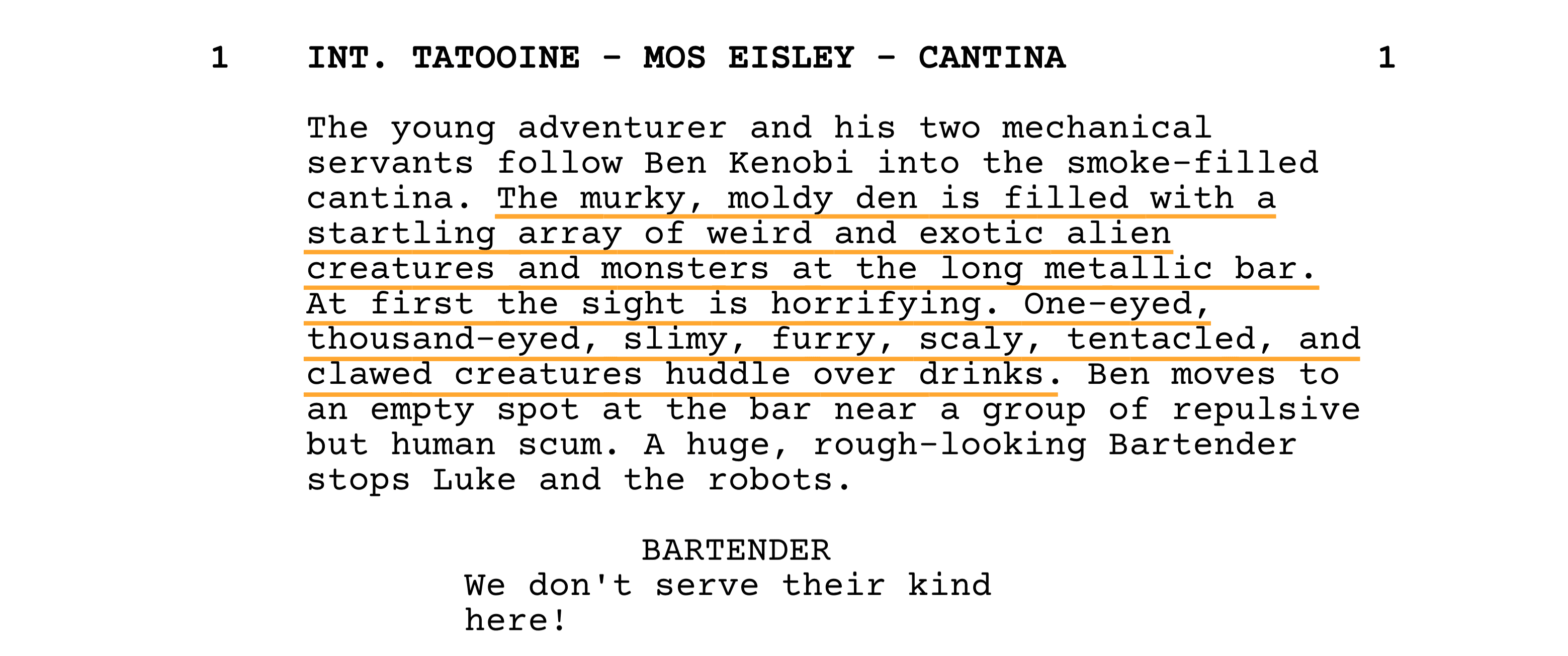 Star Wars Script Teardown - Cantina Scene - StudioBinder