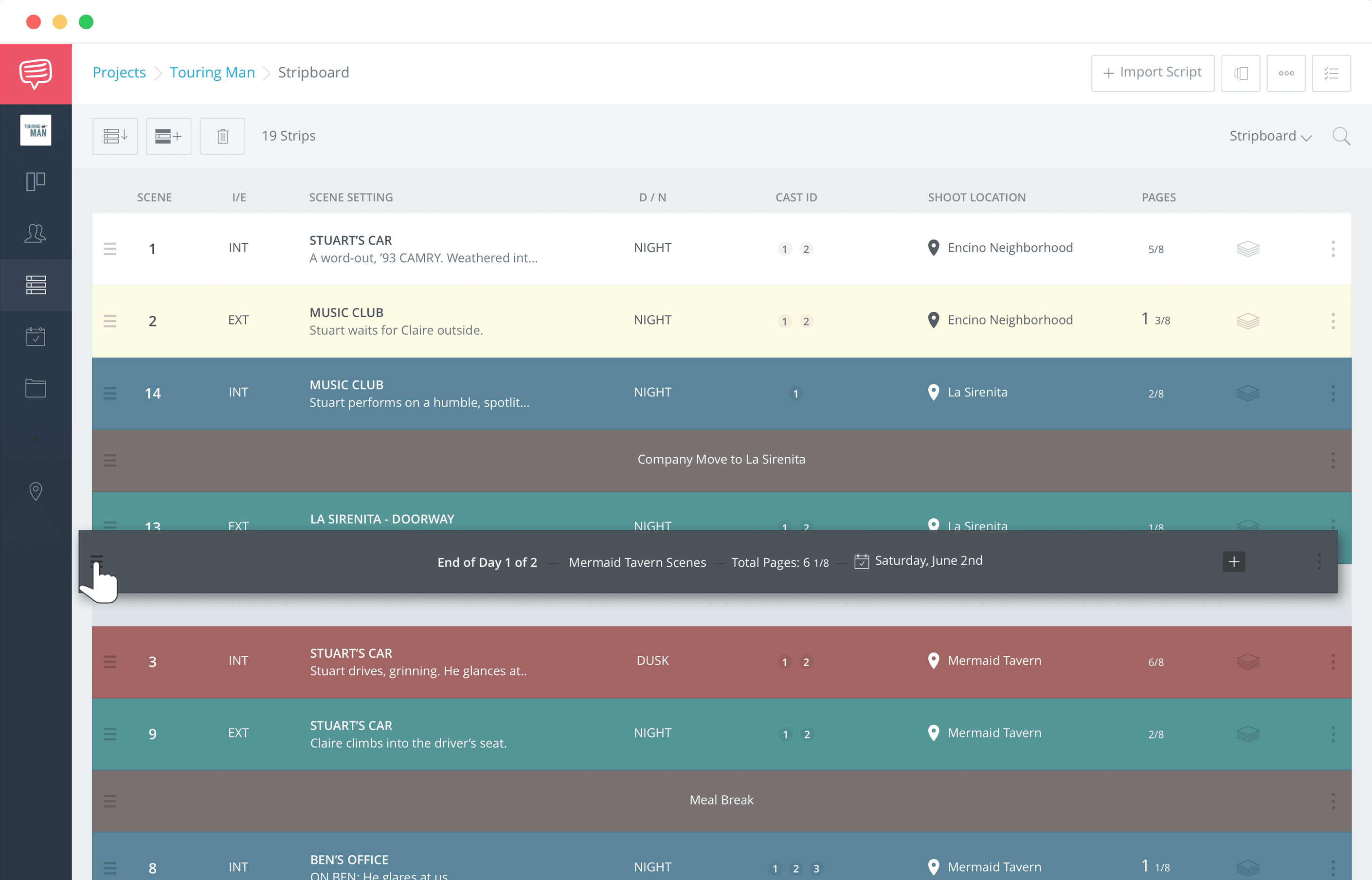 StudioBinder Film Scheduling Software - Stripboarding vs Movie Magic Scheduling