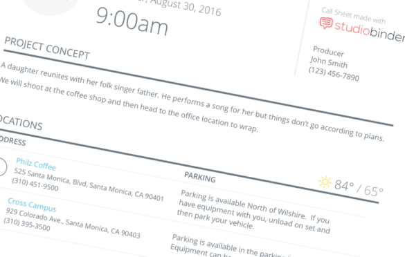 The Anatomy of a Callsheet - How to Make a Call Sheet for Film - Header Image - StudioBinder