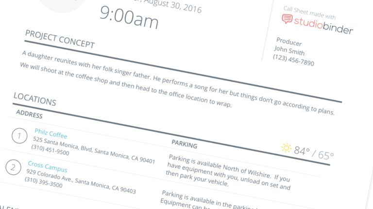 The Anatomy of a Callsheet - How to Make a Call Sheet for Film - Header Image - StudioBinder