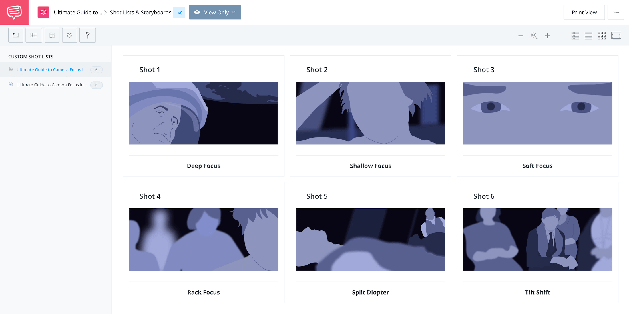 Types of Camera Focus in Film - Storyboard Examples